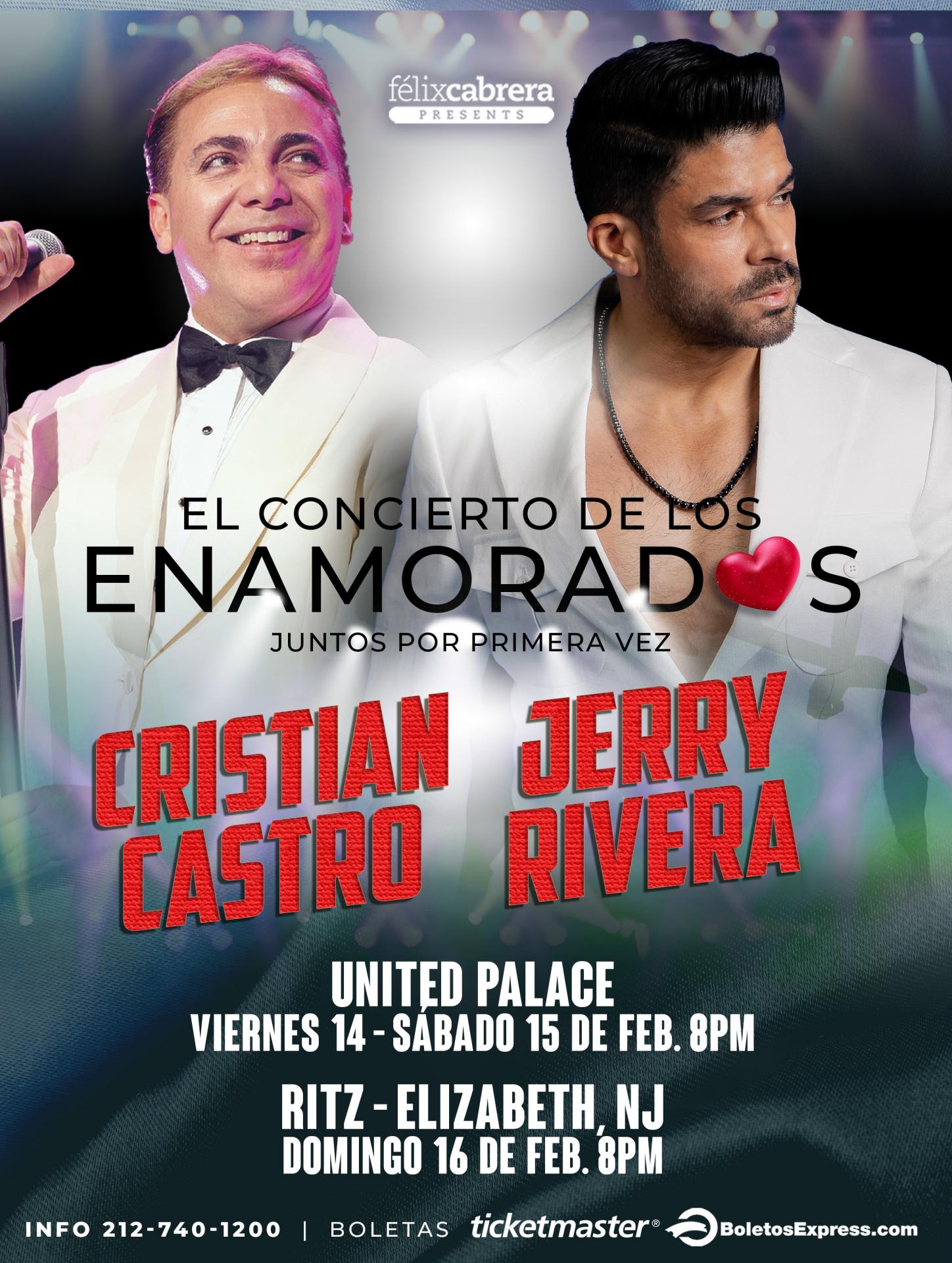 Buy tickets for Cristian Castro & Jerry Rivera Cristian Castro & Jerry Rivera