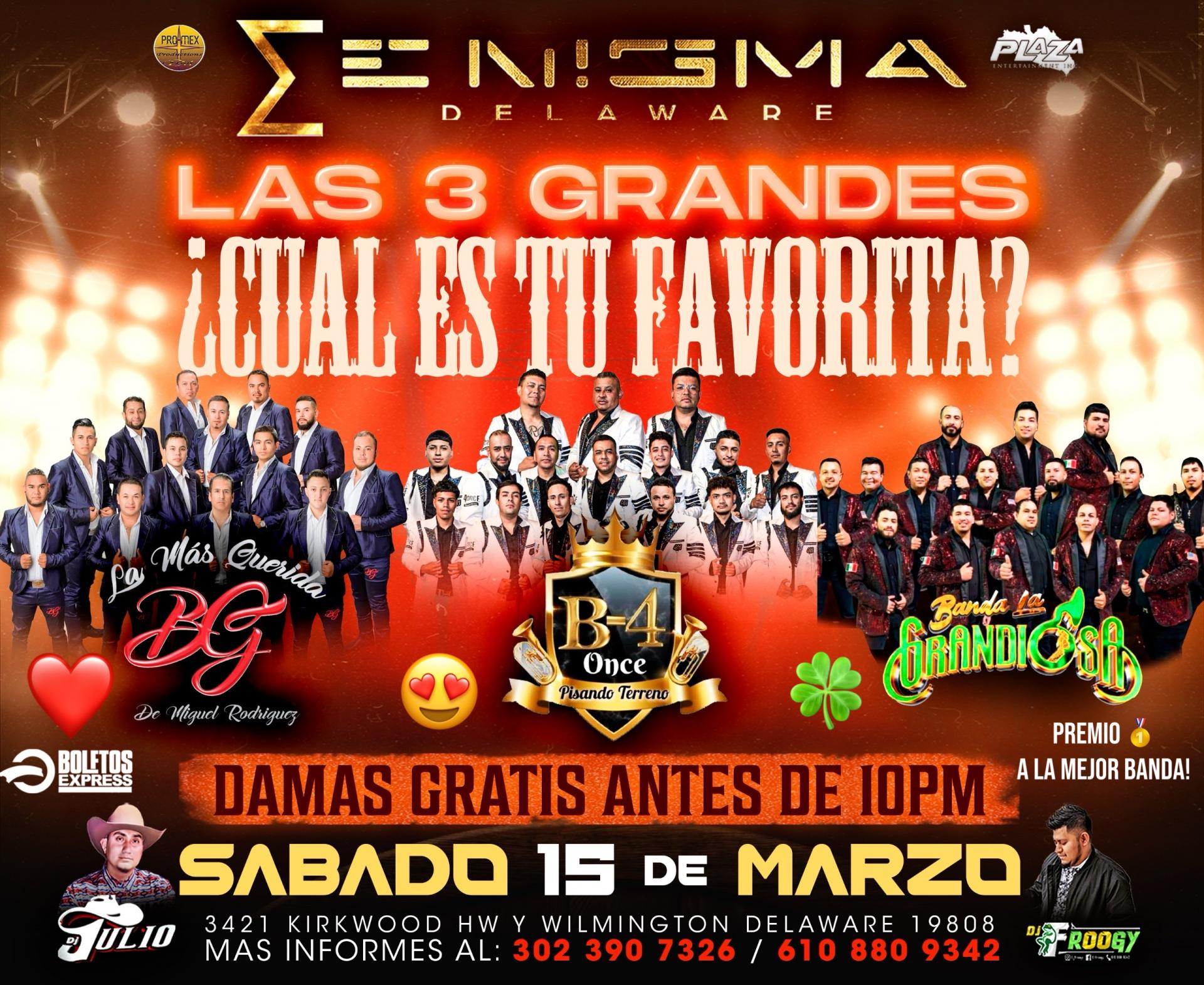 Buy tickets for Banda Brisa BJ | Banda 411 | Banda Grandiosa Banda Brisa BJ | Banda 411 | Banda Grandiosa