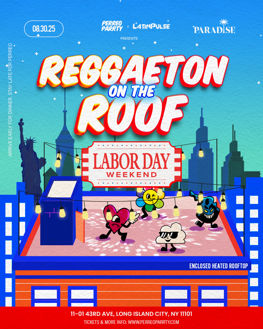 Labor Day Weekend - Reggaeton on the Roof - Perreo Latin Rooftop Party NYC
