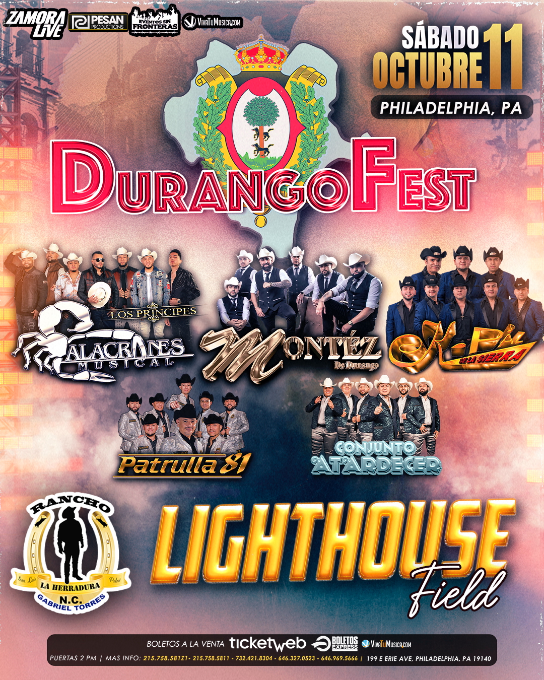 Buy tickets for DURANGO FEST EN LIGHTHOUSE FIELD (PHILADELPHIA, PA) DURANGO FEST EN LIGHTHOUSE FIELD (PHILADELPHIA, PA)