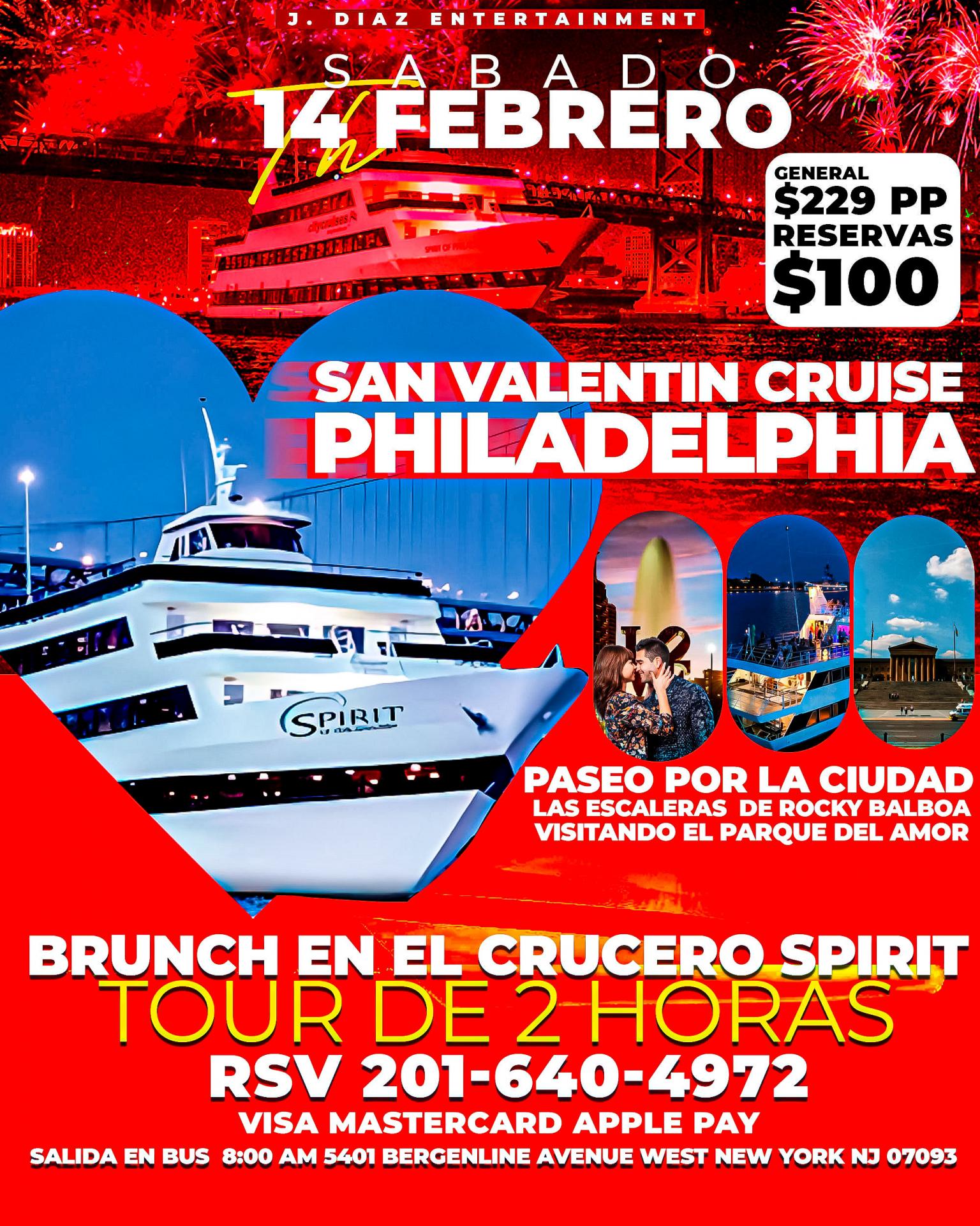 San Valentin Cruise <BR> Salida en bus 8:am crucero 12:pm a 2:pm