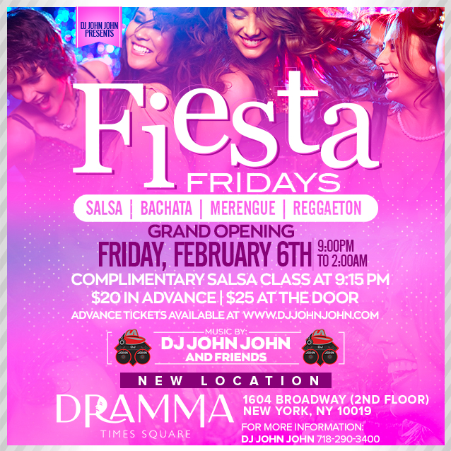 Buy tickets for FIESTA FRIDAYS at DRAMMA NIGHT CLUB (Times Square) FIESTA FRIDAYS at DRAMMA NIGHT CLUB (Times Square)