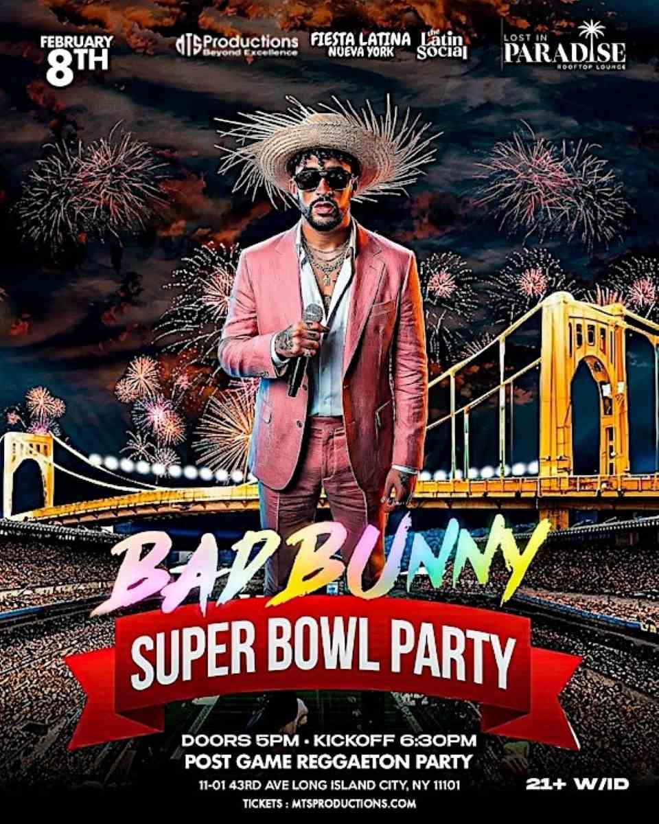 Bad Bunny Super Bowl Watch Party NYC @ Reggaeton Paradise