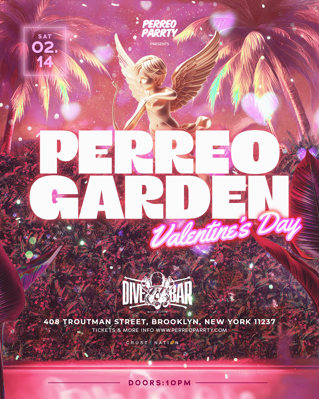 Buy tickets for Perreo Garden: Valentines Day Edition in Brooklyn at DiveBar NYC Perreo Garden: Valentines Day Edition in Brooklyn at DiveBar NYC