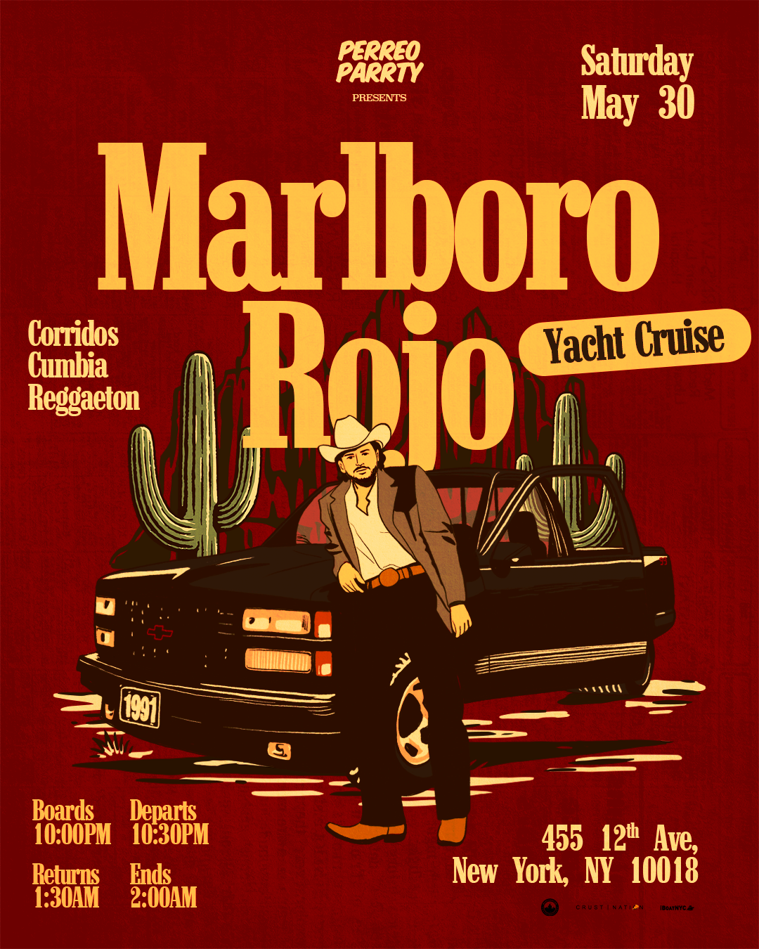MARLBORO ROJO - Corridos Boat Party NYC Yacht Cruise