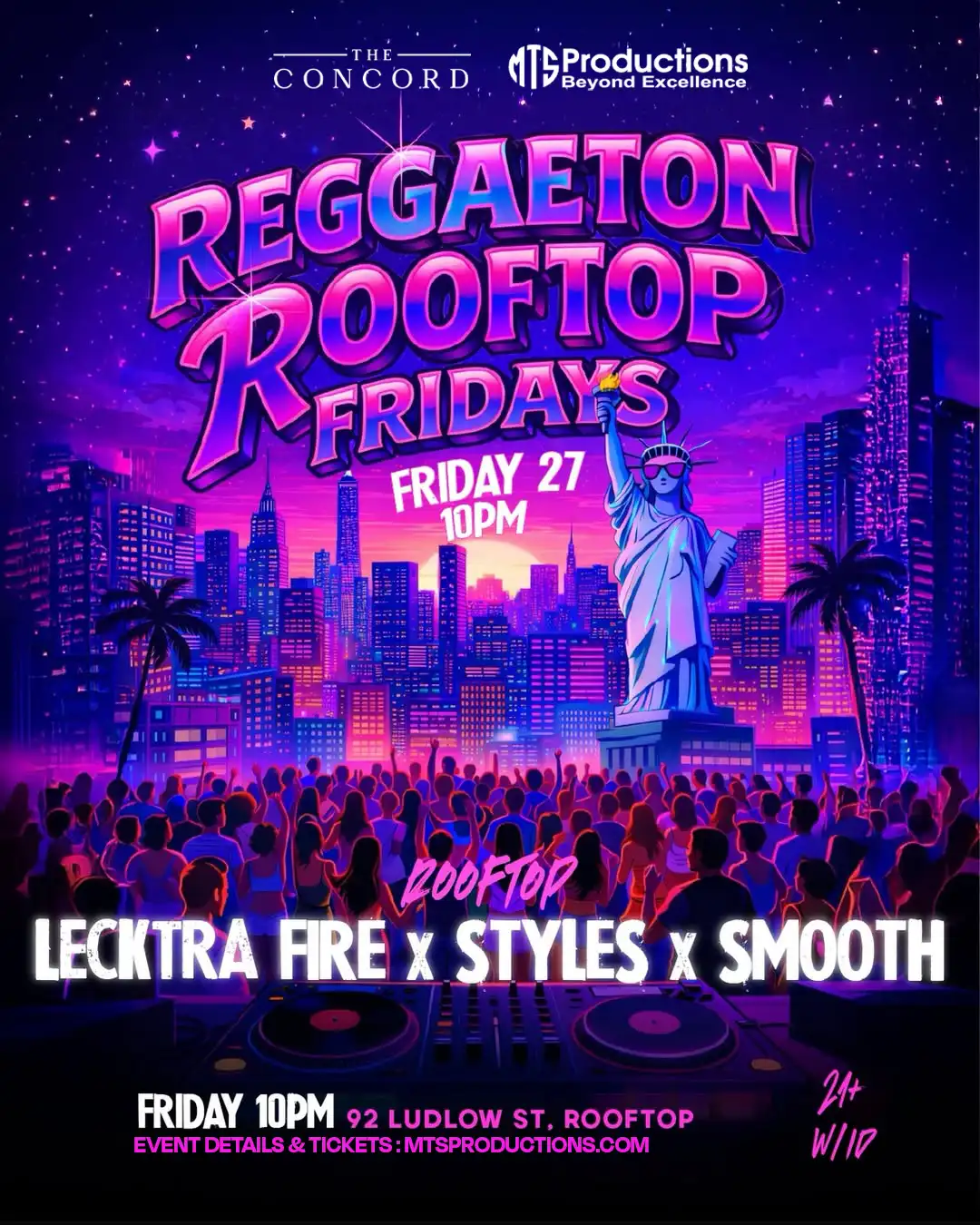 Reggaeton Rooftop Fridays at Concord NYC | Friday, March 27th, 2026