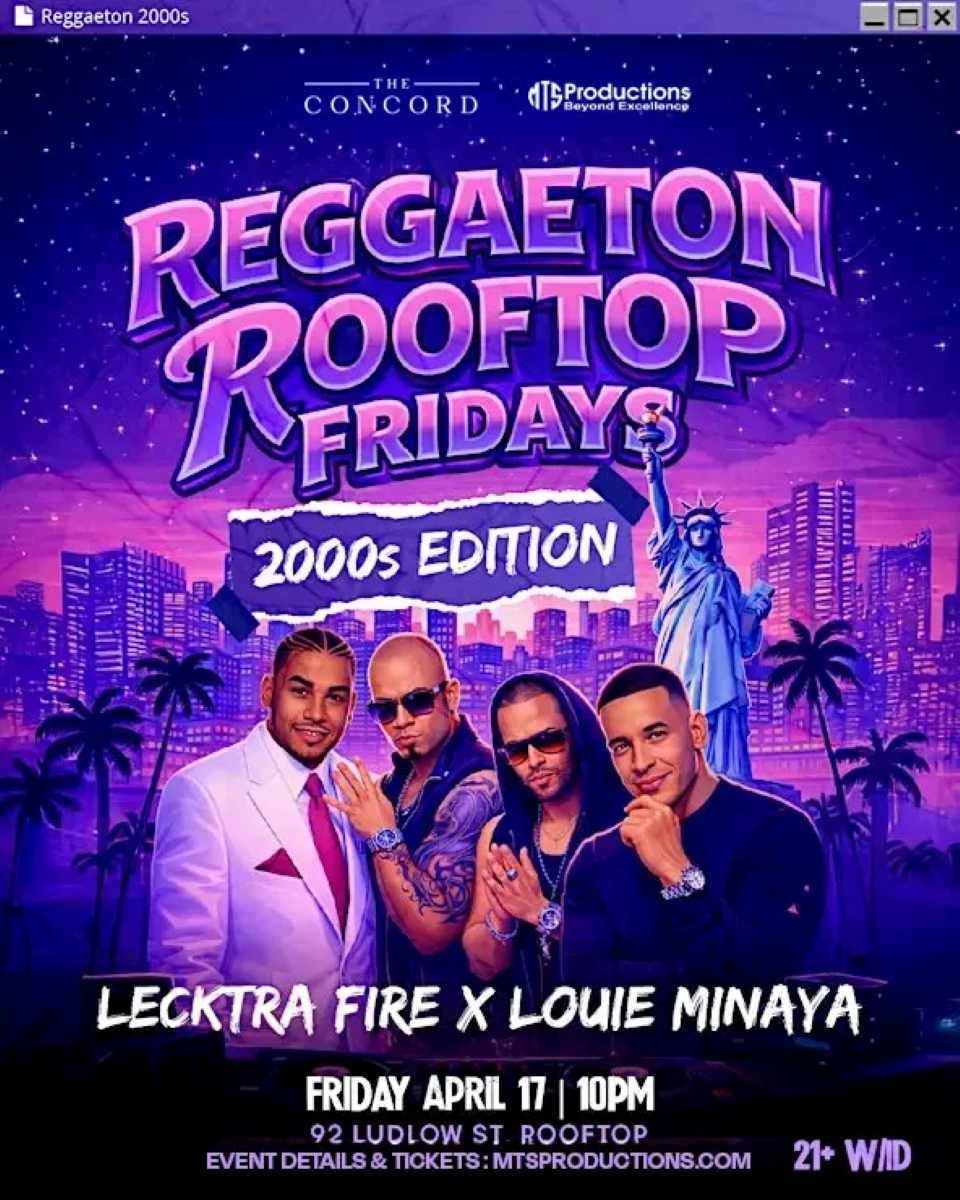 Reggaeton Rooftop Fridays at Concord NYC | Friday, Apr 17th, 2026
