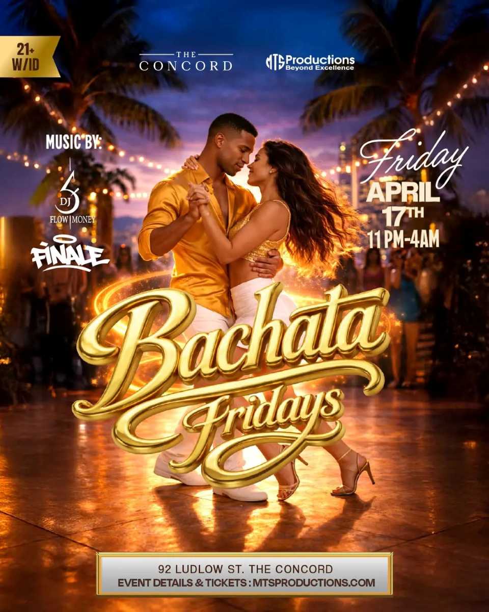 Friday Bachata Night at Concord NYC | Traditional Bachata | Apr 17