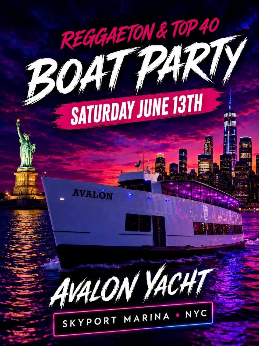 Buy tickets for Reggaeton Boat Party NYC | Avalon Yacht at Skyport Marina | June 13th Reggaeton Boat Party NYC | Avalon Yacht at Skyport Marina | June 13th